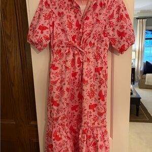 Floral Pink Midi Dress